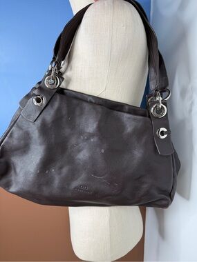 Pourchet Brown Leather Shoulder Bag